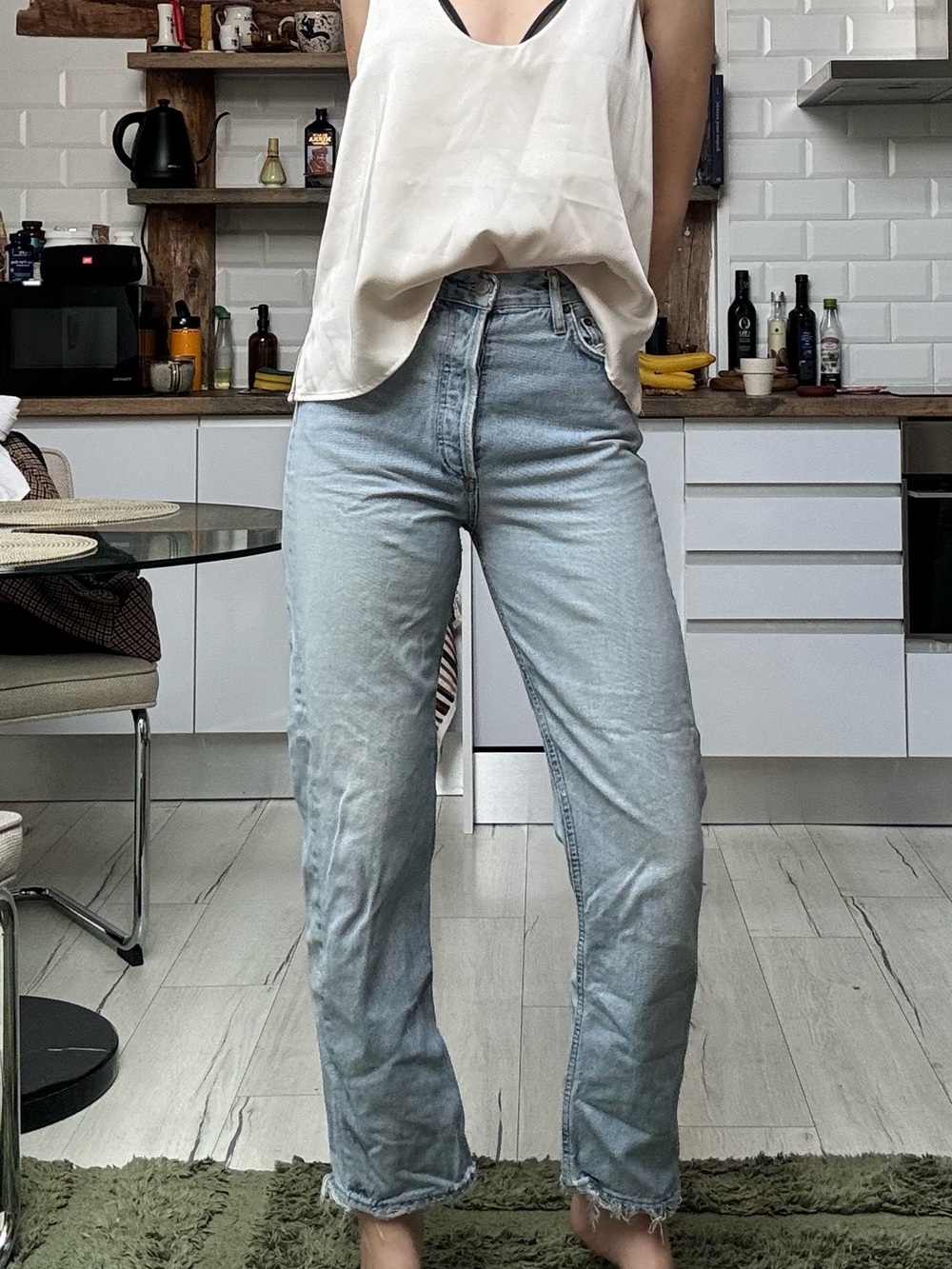 AGOLDE Light Blue High-Rise Straight Jeans